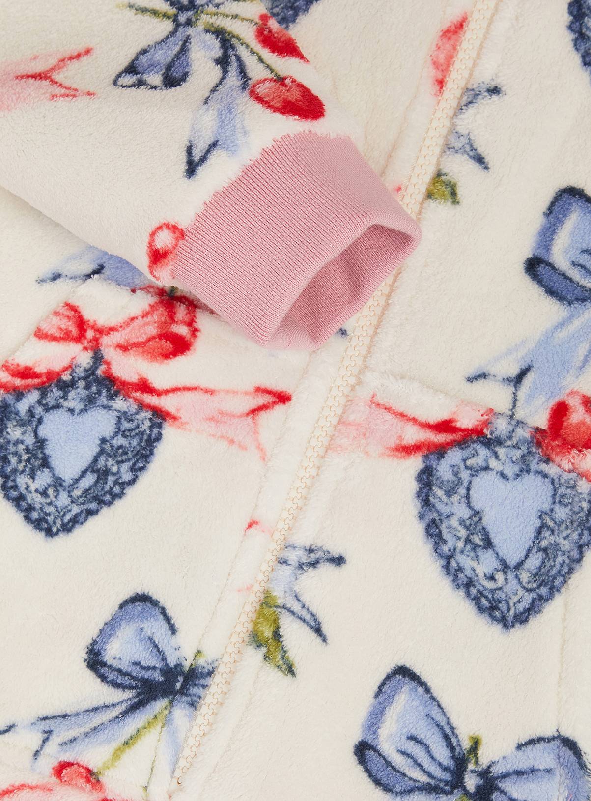MONSOON Cherry Locket Print Fleece Onesie 2-3 years - Image 3