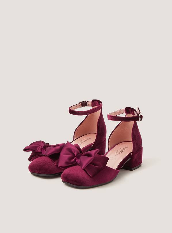 MONSOON Bow Velvet Two Part Heels 9 Infant