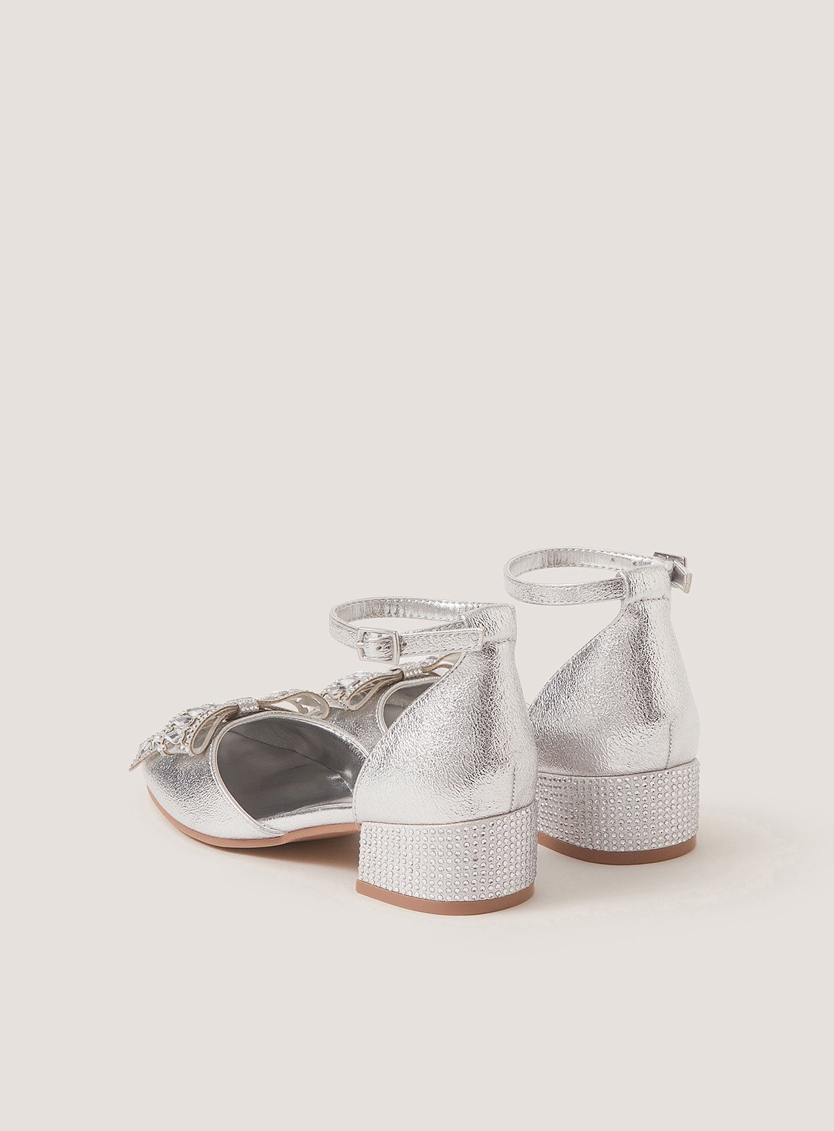 MONSOON Closed Toe Bow Metallic Heels 10 Infant - Image 3 thumbnail