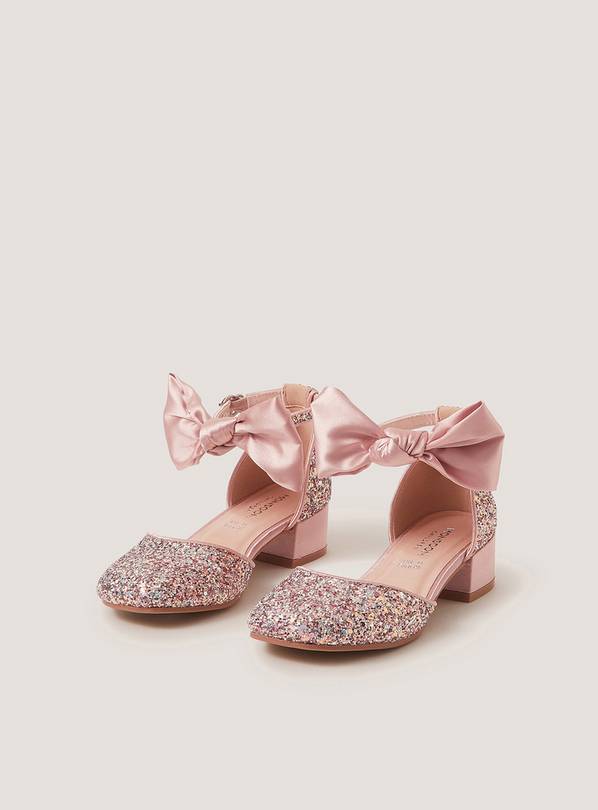 MONSOON Sara Closed Toe Bow Glitter Heels 9 Infant
