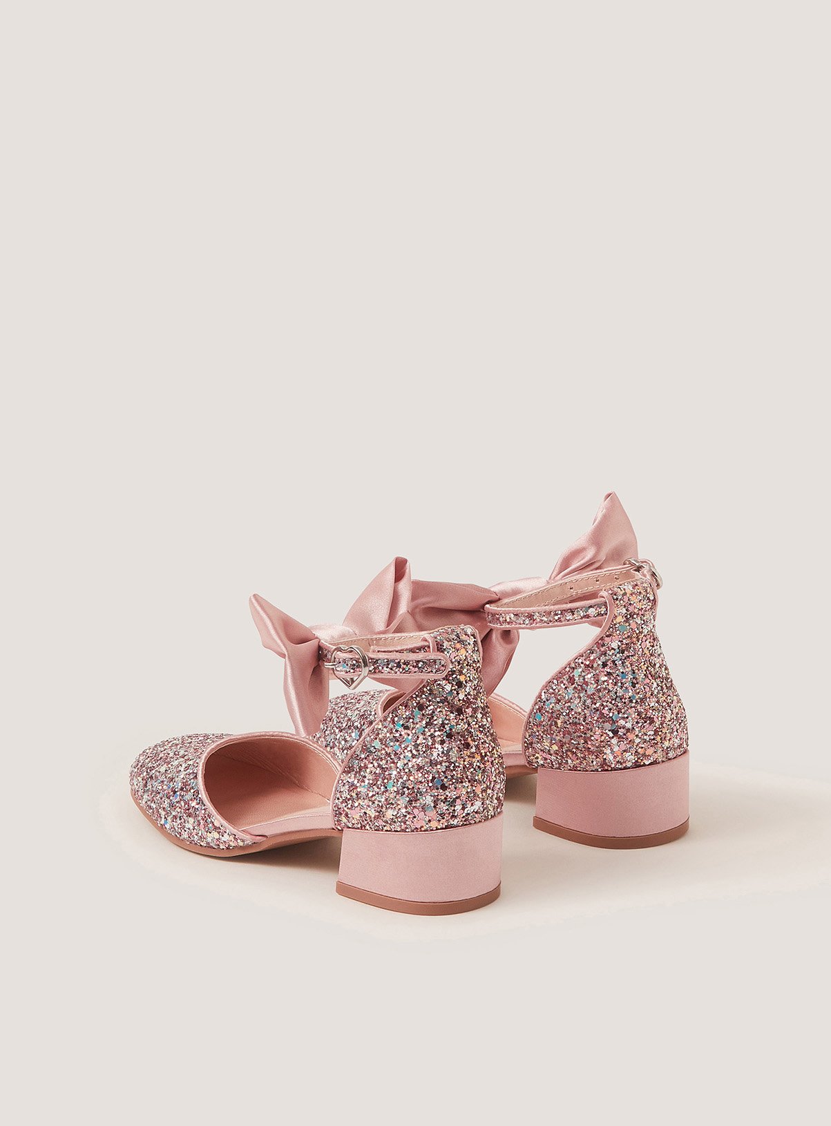 MONSOON Sara Closed Toe Bow Glitter Heels 10 Infant - Image 2 thumbnail