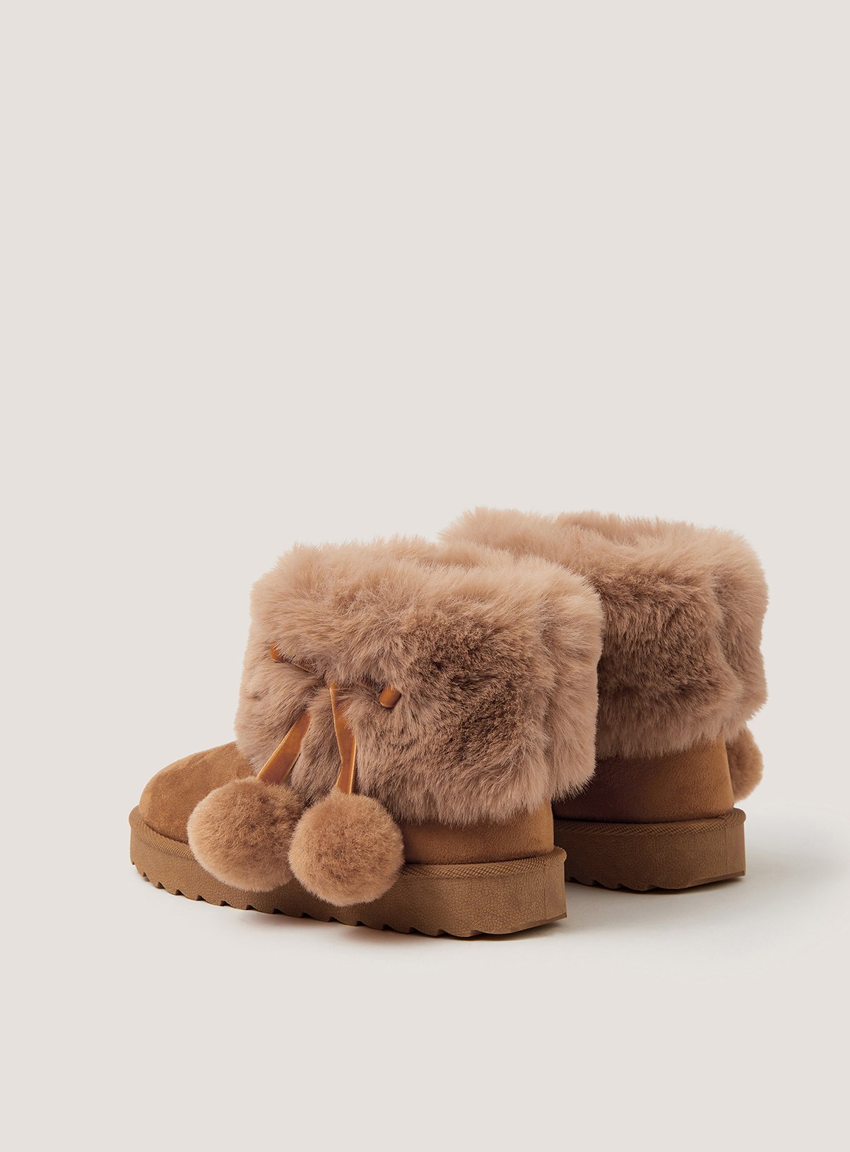 MONSOON Fluffy Pom Ankle Boots 2 - Image 2 thumbnail