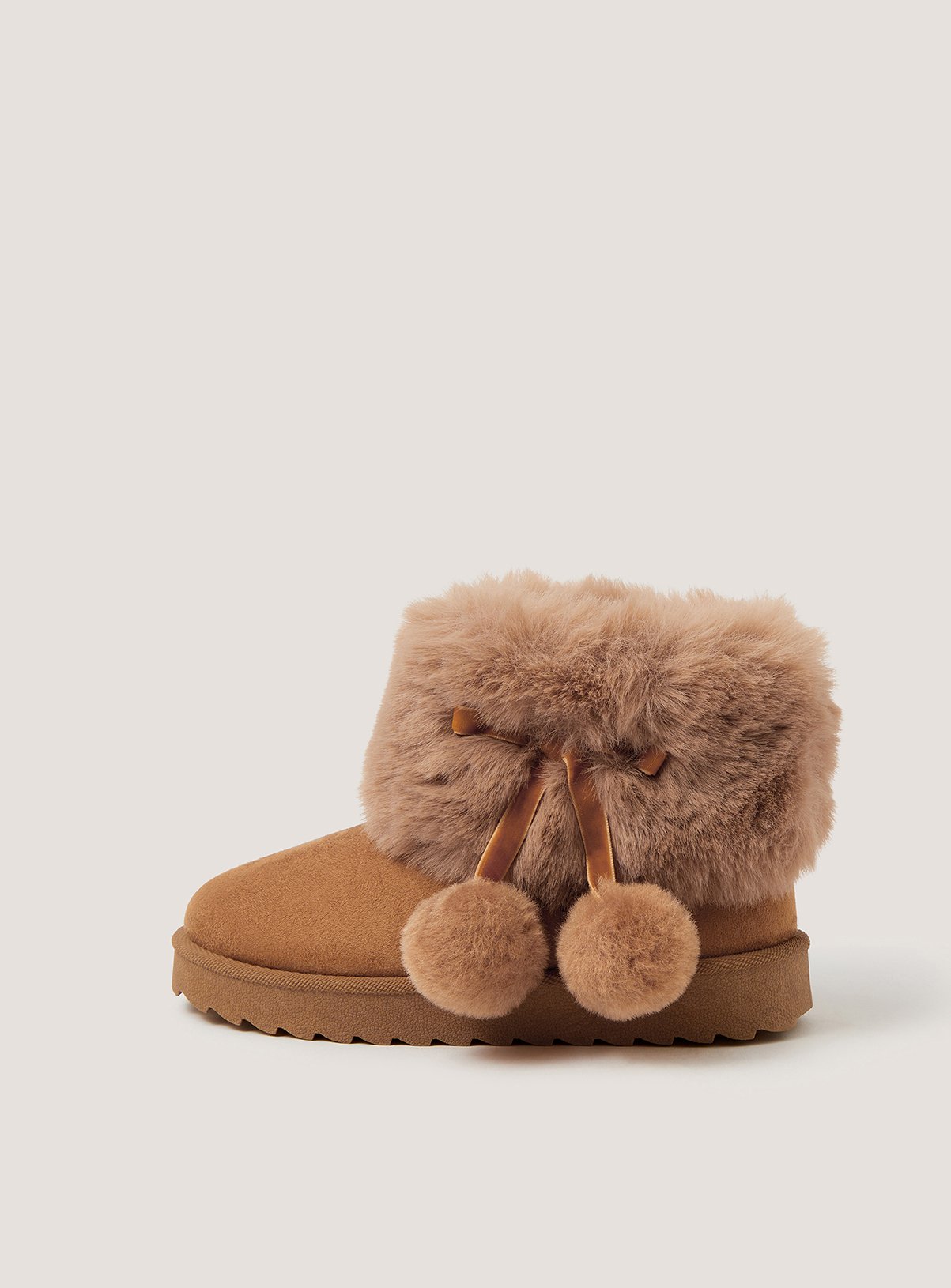 MONSOON Fluffy Pom Ankle Boots 2 - Image 3 thumbnail