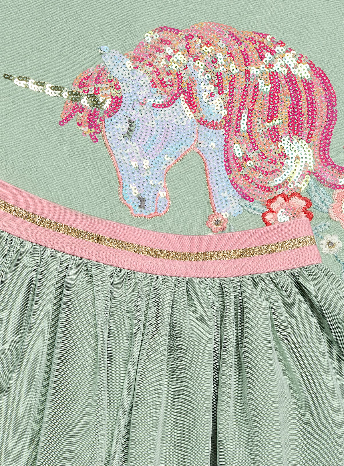 MONSOON Sequin Unicorn Top and Skirt Set 5-6 years - Image 3 thumbnail