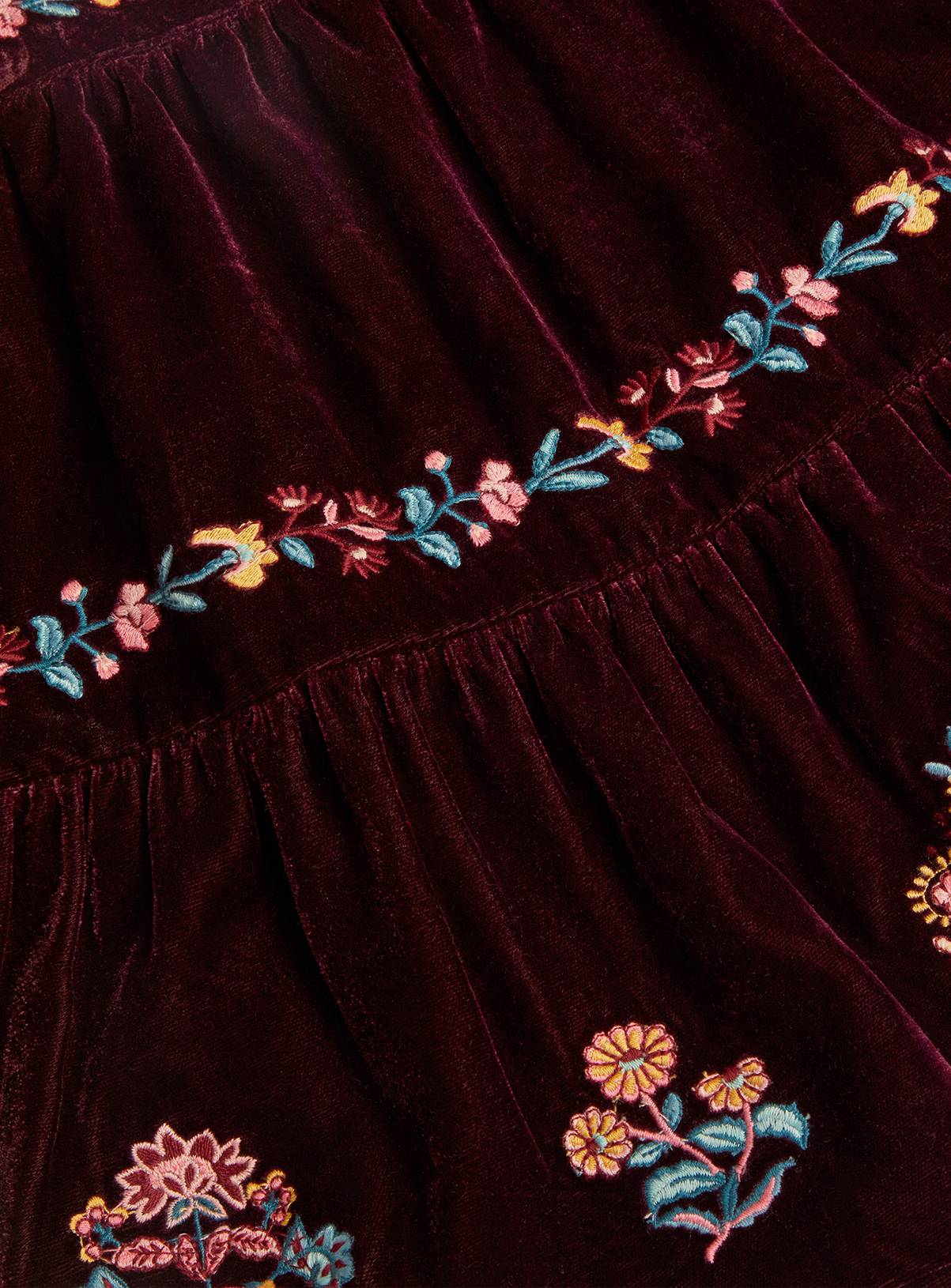 MONSOON Floral Embroidered Velour Skirt 3-4 years - Image 4