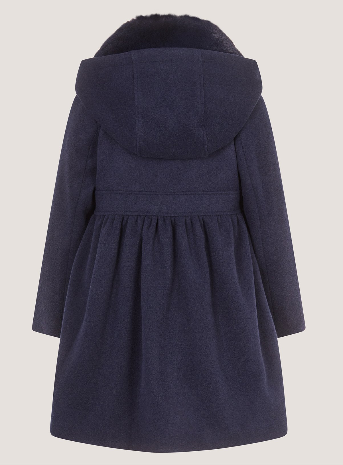 MONSOON Faux Fur Collar Frill Coat 11-12 years - Image 3 thumbnail