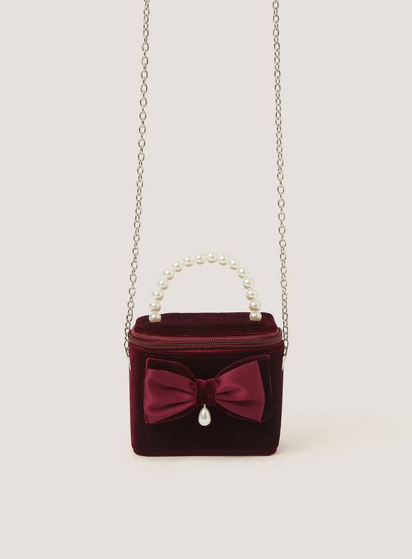 MONSOON Bow Velvet Bag One Size
