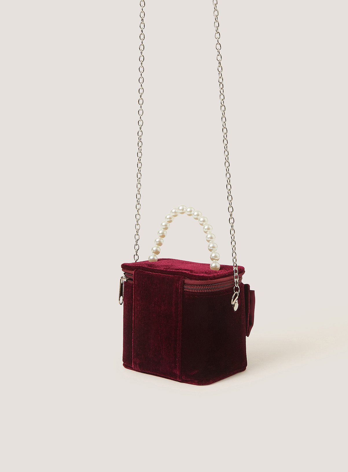 MONSOON Bow Velvet Bag One Size - Image 2 thumbnail