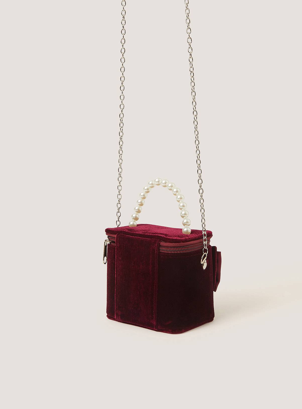 MONSOON Bow Velvet Bag One Size - Image 2