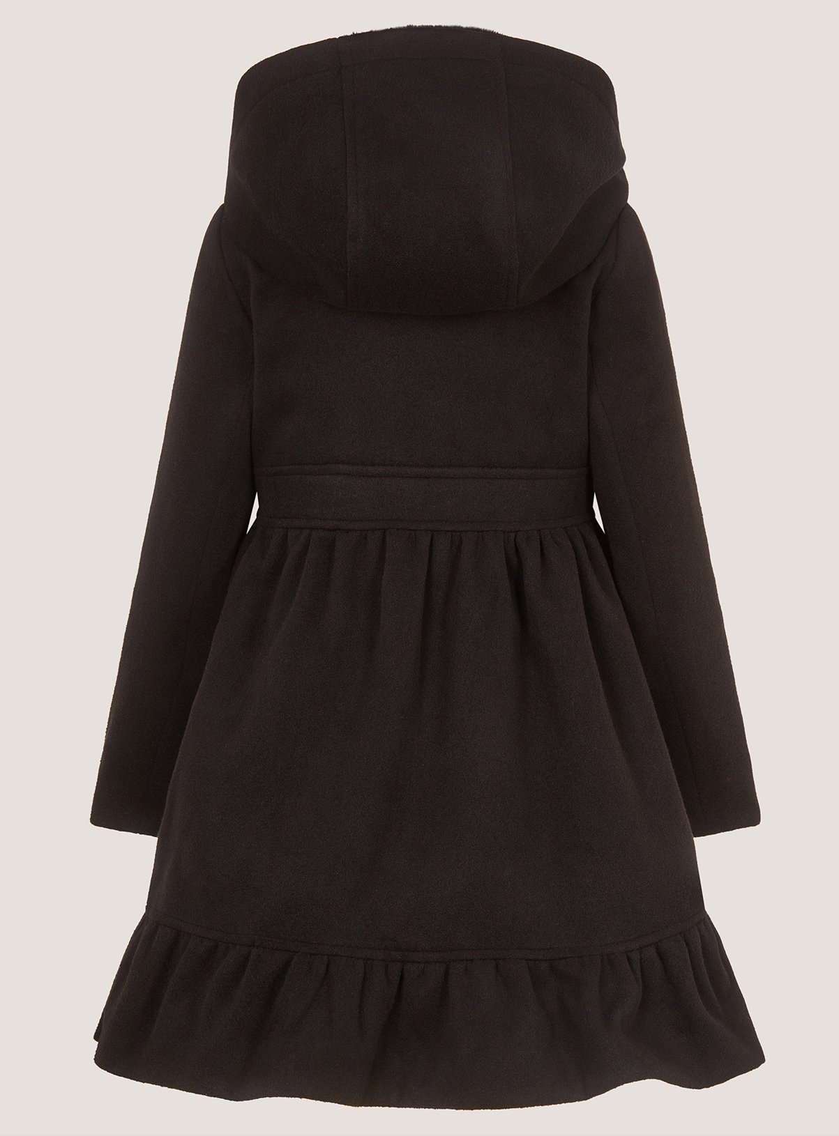 MONSOON Faux Fur Collar Double Breasted Coat 5-6 years - Image 3 thumbnail