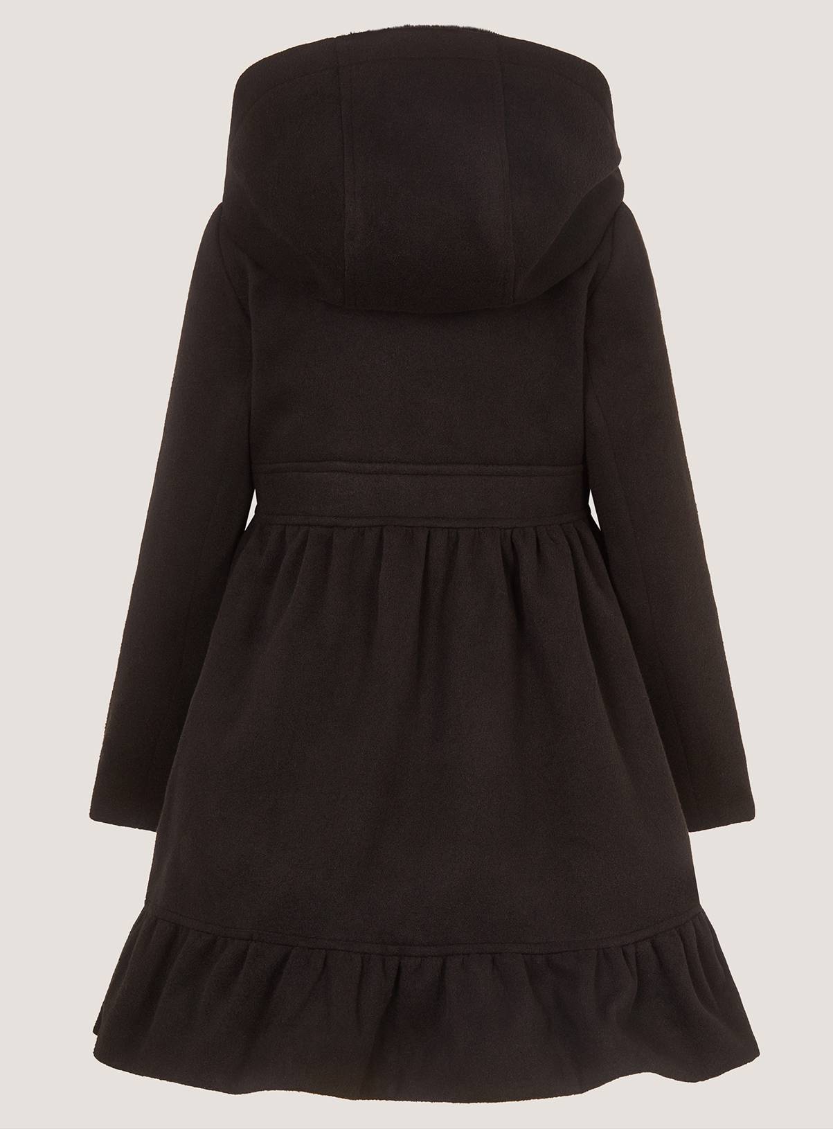 MONSOON Faux Fur Collar Double Breasted Coat 5-6 years - Image 3
