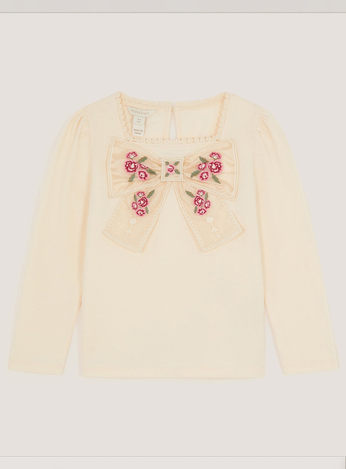 MONSOON Organza Bow Long Sleeve Top 3-4 years - Image 1 thumbnail