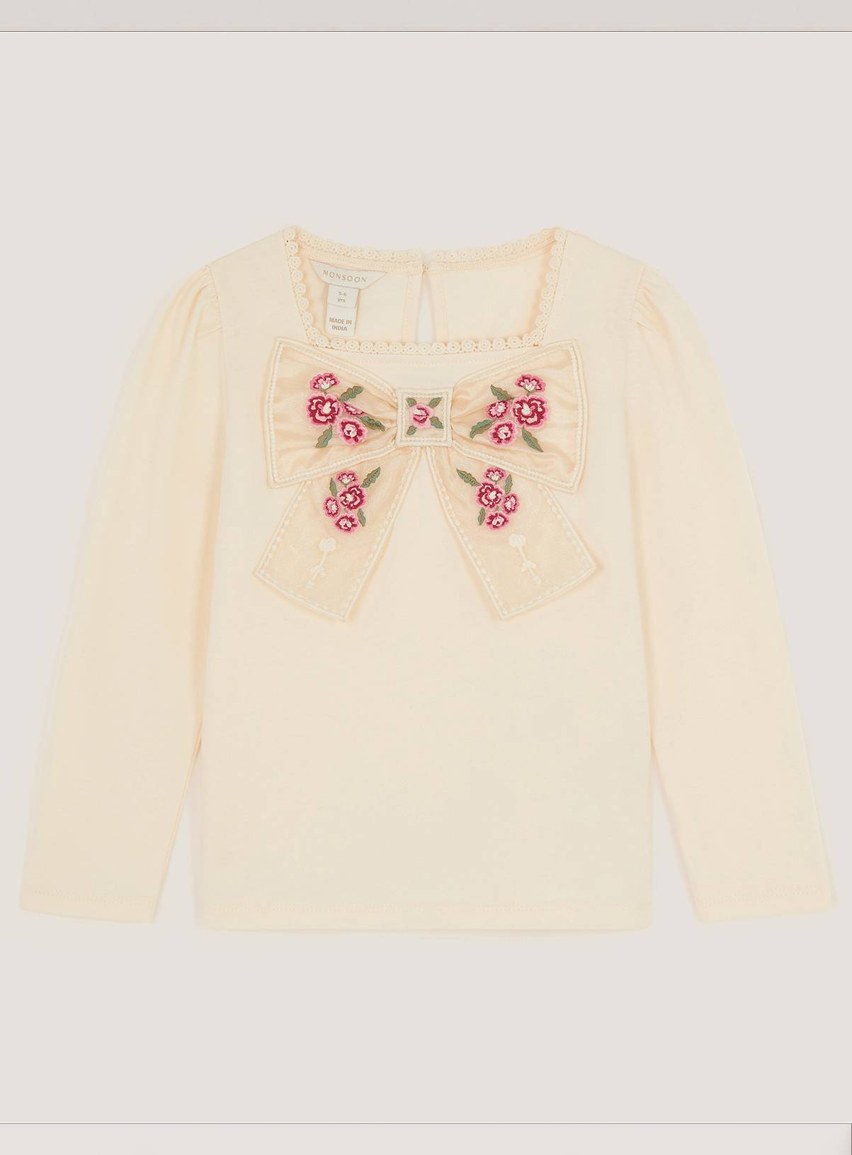 MONSOON Organza Bow Long Sleeve Top 3-4 years - Image 1