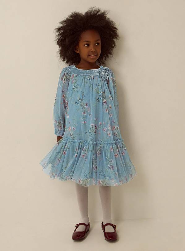MONSOON Naina Floral Mesh Party Dress 4 years
