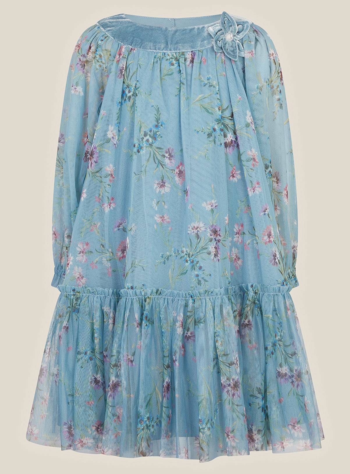 MONSOON Naina Floral Mesh Party Dress 8 years - Image 2