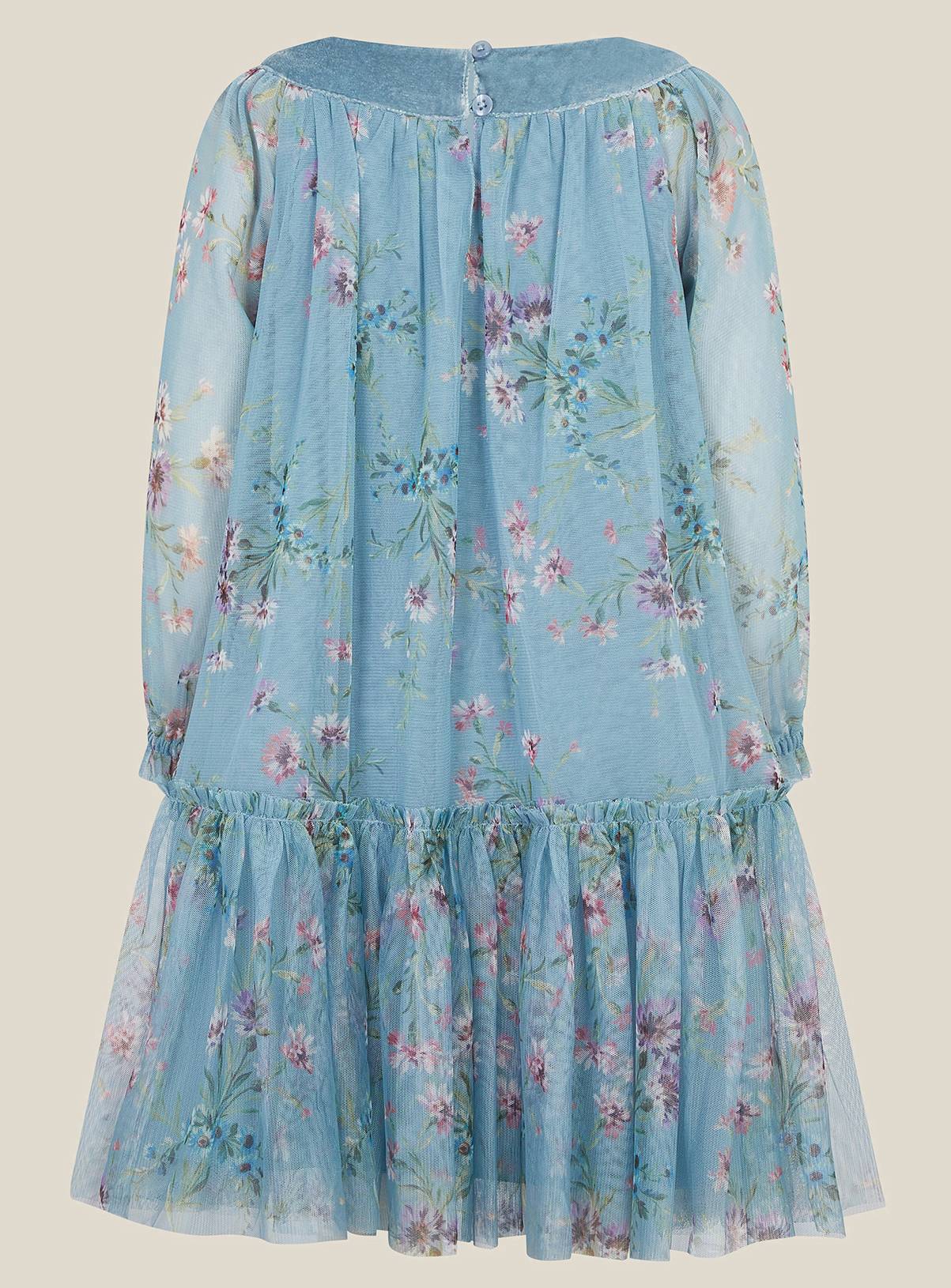 MONSOON Naina Floral Mesh Party Dress 8 years - Image 3
