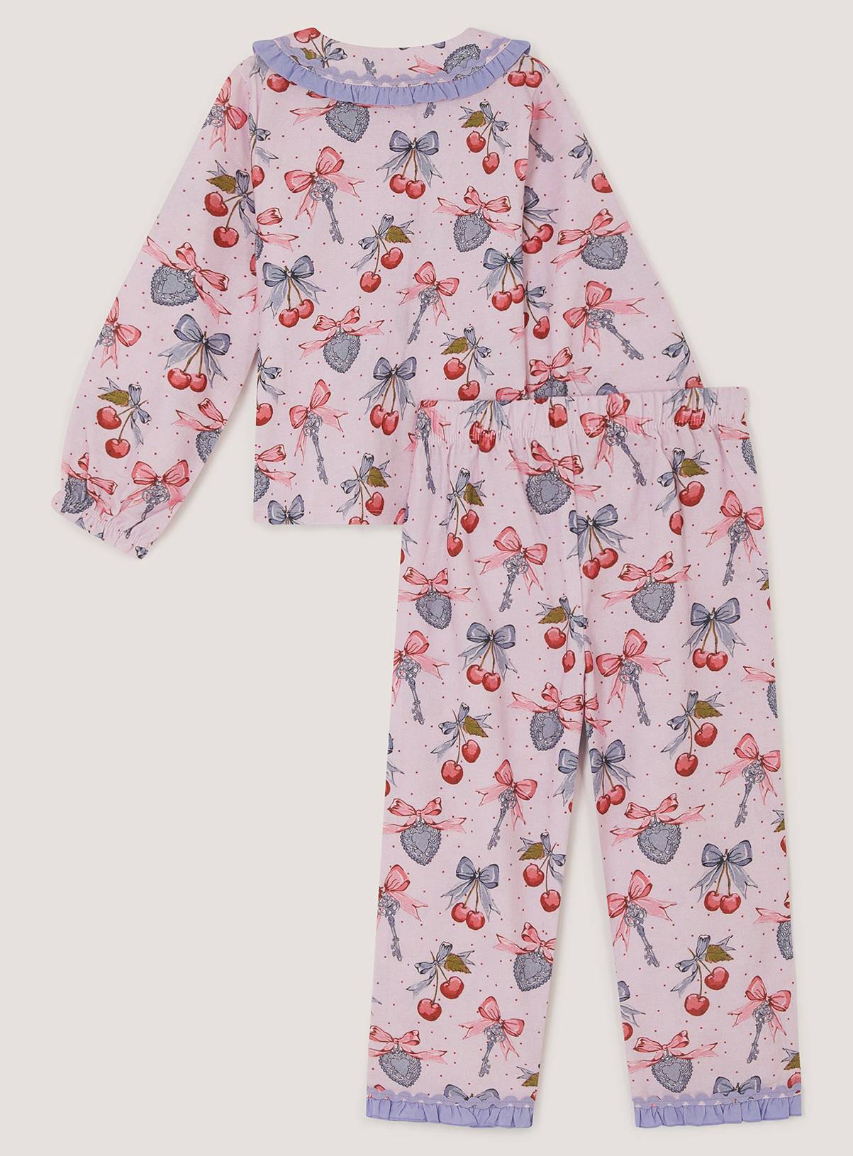 MONSOON Cherry Bow Long Pyjama Set 7-8 years - Image 2