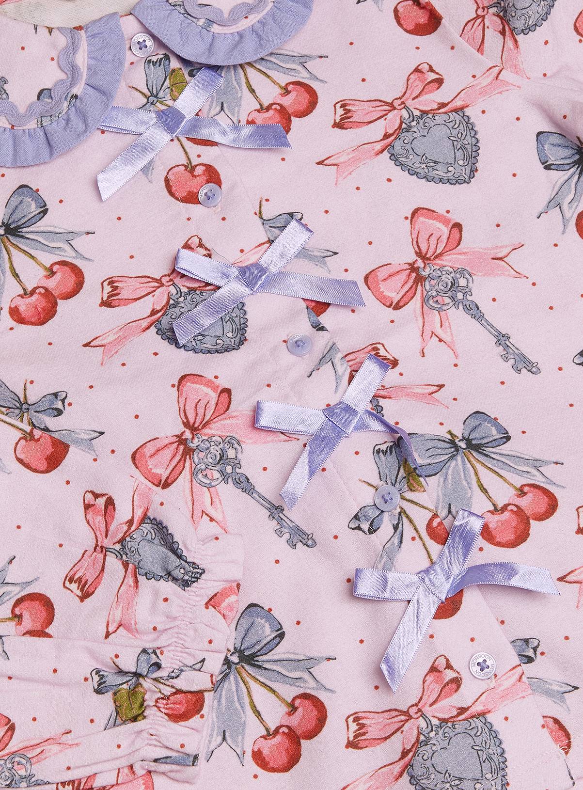 MONSOON Cherry Bow Long Pyjama Set 7-8 years - Image 3