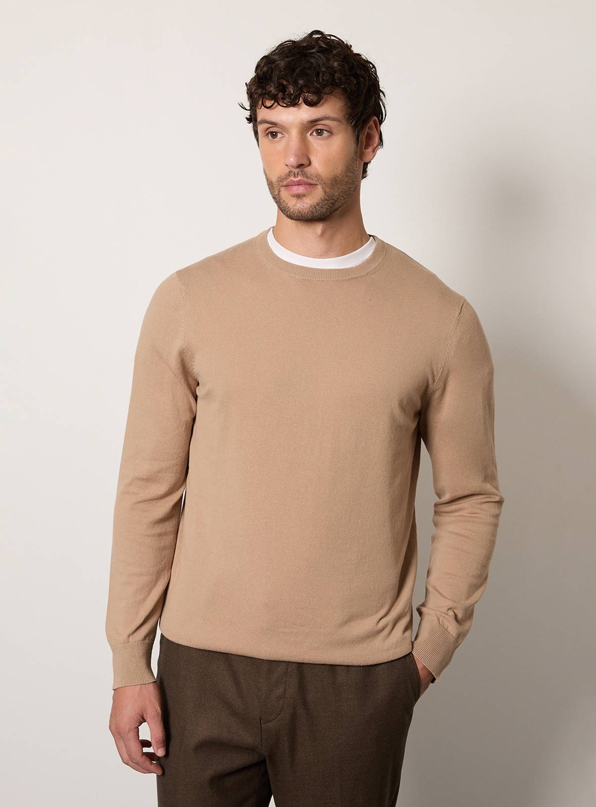 BURTON Oatmeal Cotton Rich Crew Neck Jumper XXL - Image 1