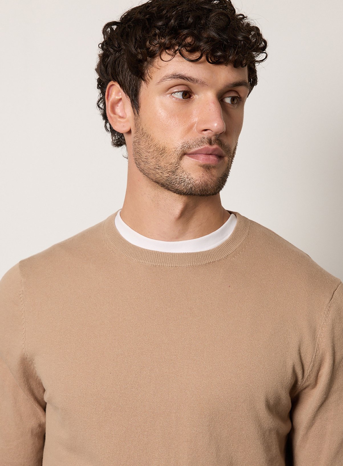 BURTON Oatmeal Cotton Rich Crew Neck Jumper XXL - Image 2 thumbnail