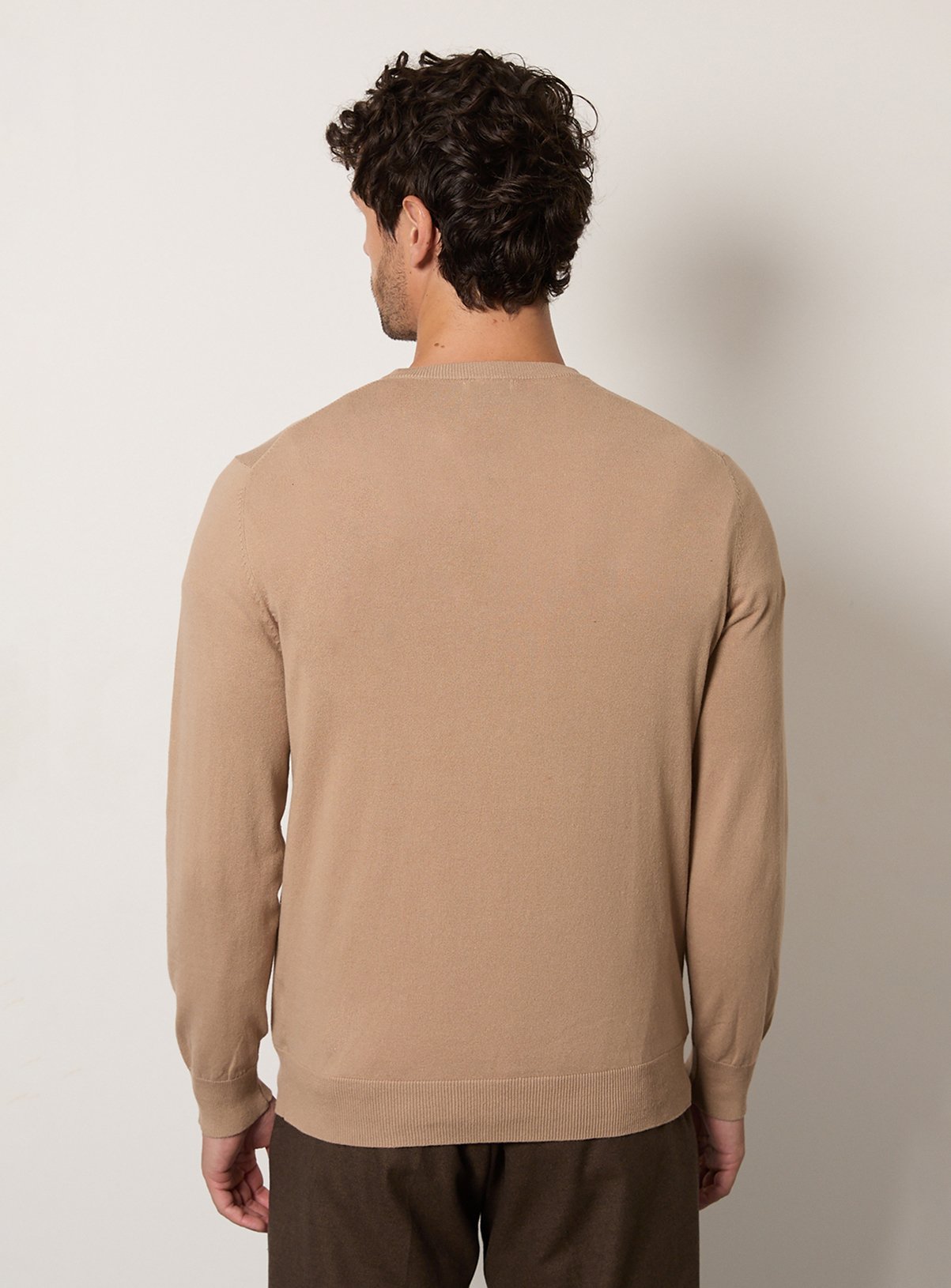 BURTON Oatmeal Cotton Rich Crew Neck Jumper XXL - Image 3 thumbnail