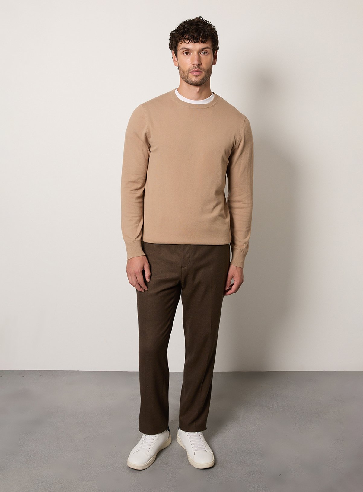 BURTON Oatmeal Cotton Rich Crew Neck Jumper XXL - Image 4 thumbnail
