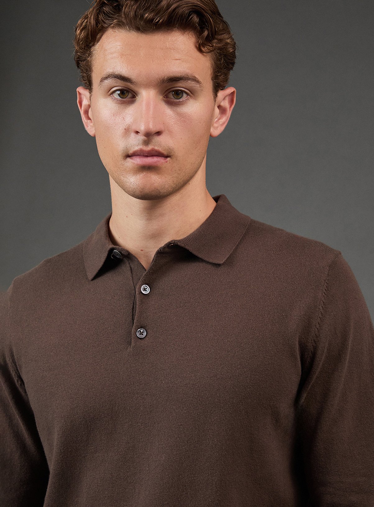 BURTON Khaki Cotton Rich Long Sleeve Knitted Polo XL - Image 4 thumbnail