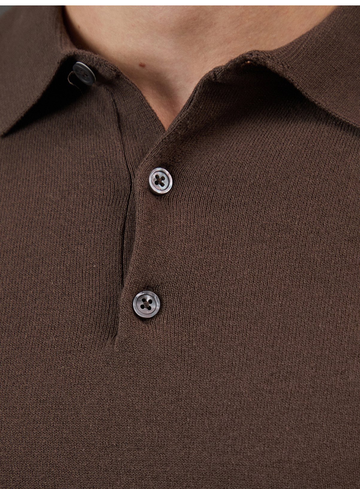BURTON Khaki Cotton Rich Long Sleeve Knitted Polo XL - Image 5 thumbnail