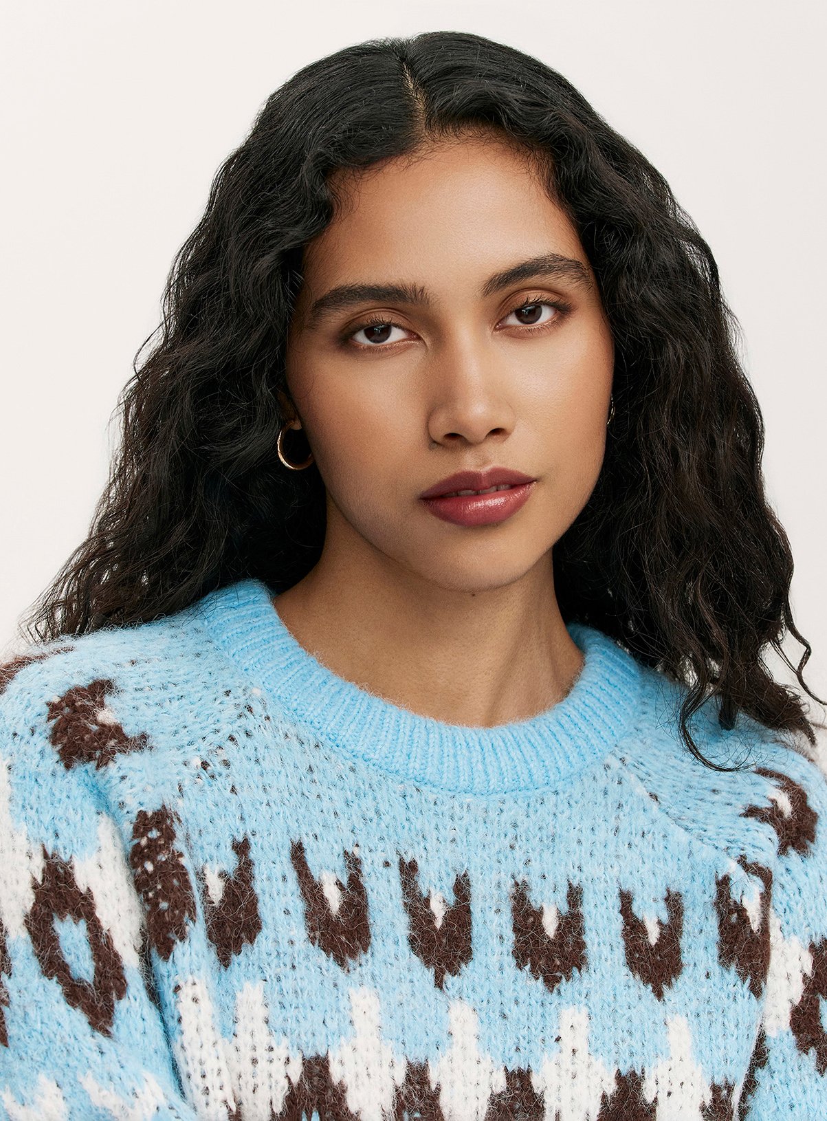FINERY Belinda Fair Isle Round Neck Knitted Jumper With Wool 14 - Image 3 thumbnail