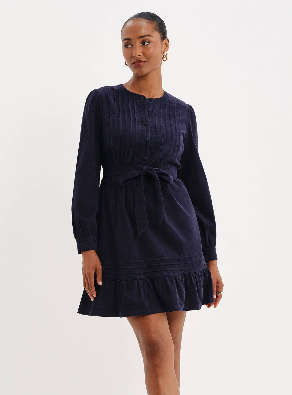 FINERY Marianne Corduroy Tie Waist Short Dress 8 - Image 1