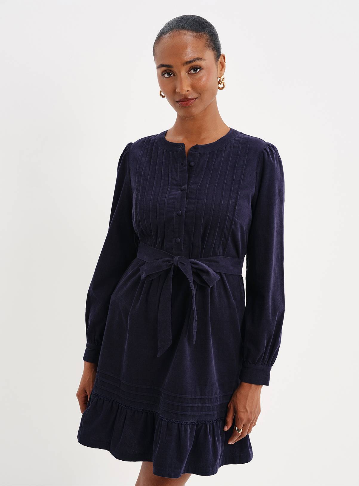 FINERY Marianne Corduroy Tie Waist Short Dress 8 - Image 3