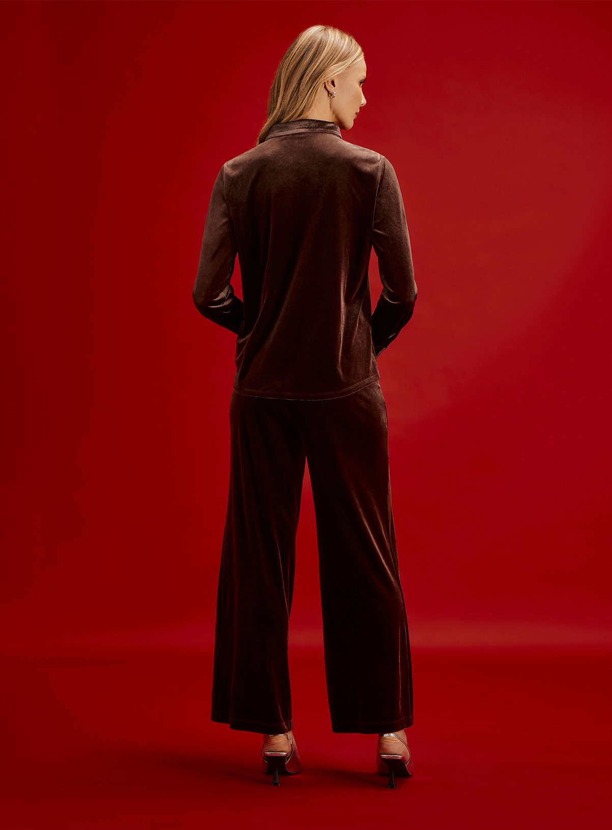 FINERY Kenzie Velvet Wide Leg Trousers 18R - Image 6 thumbnail