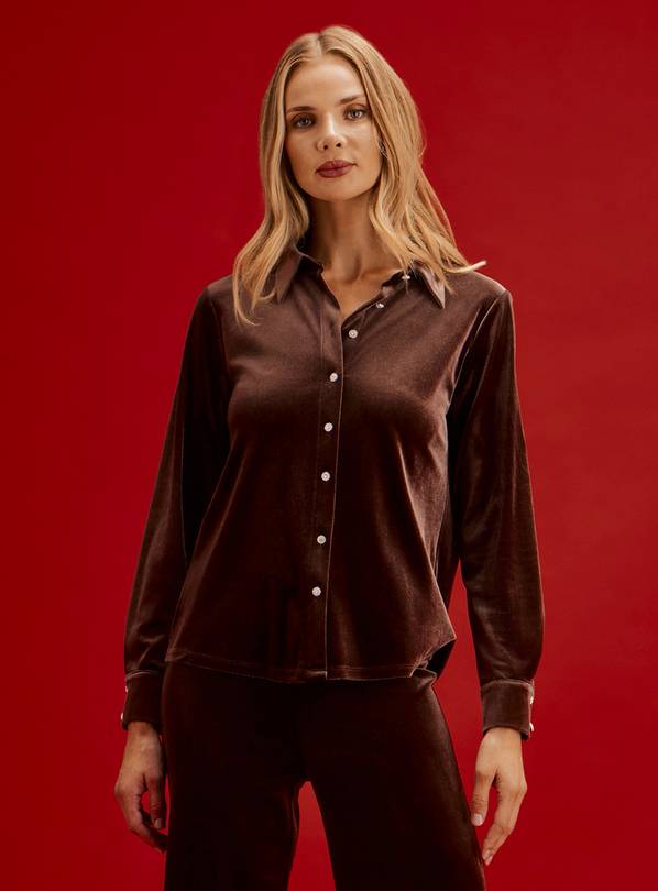FINERY Sayge Velvet Collared Shirt 20