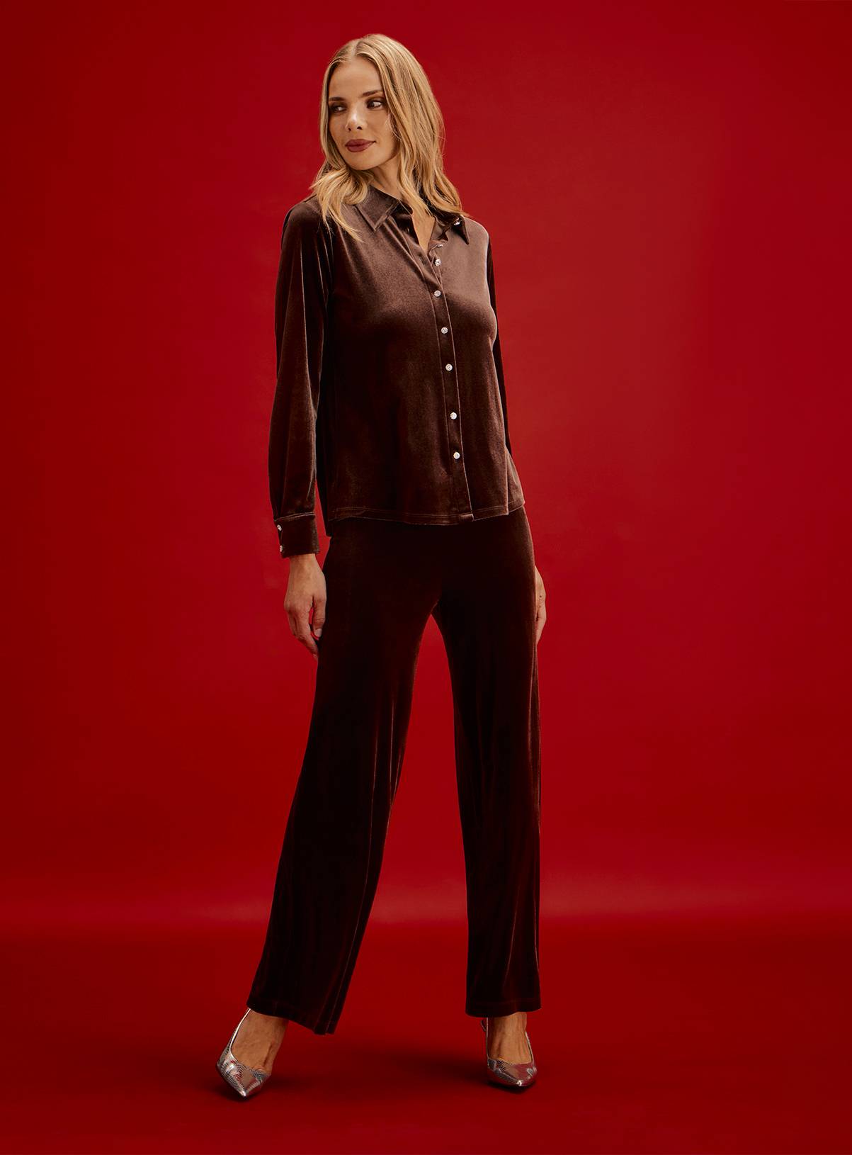 FINERY Sayge Velvet Collared Shirt 22 - Image 4
