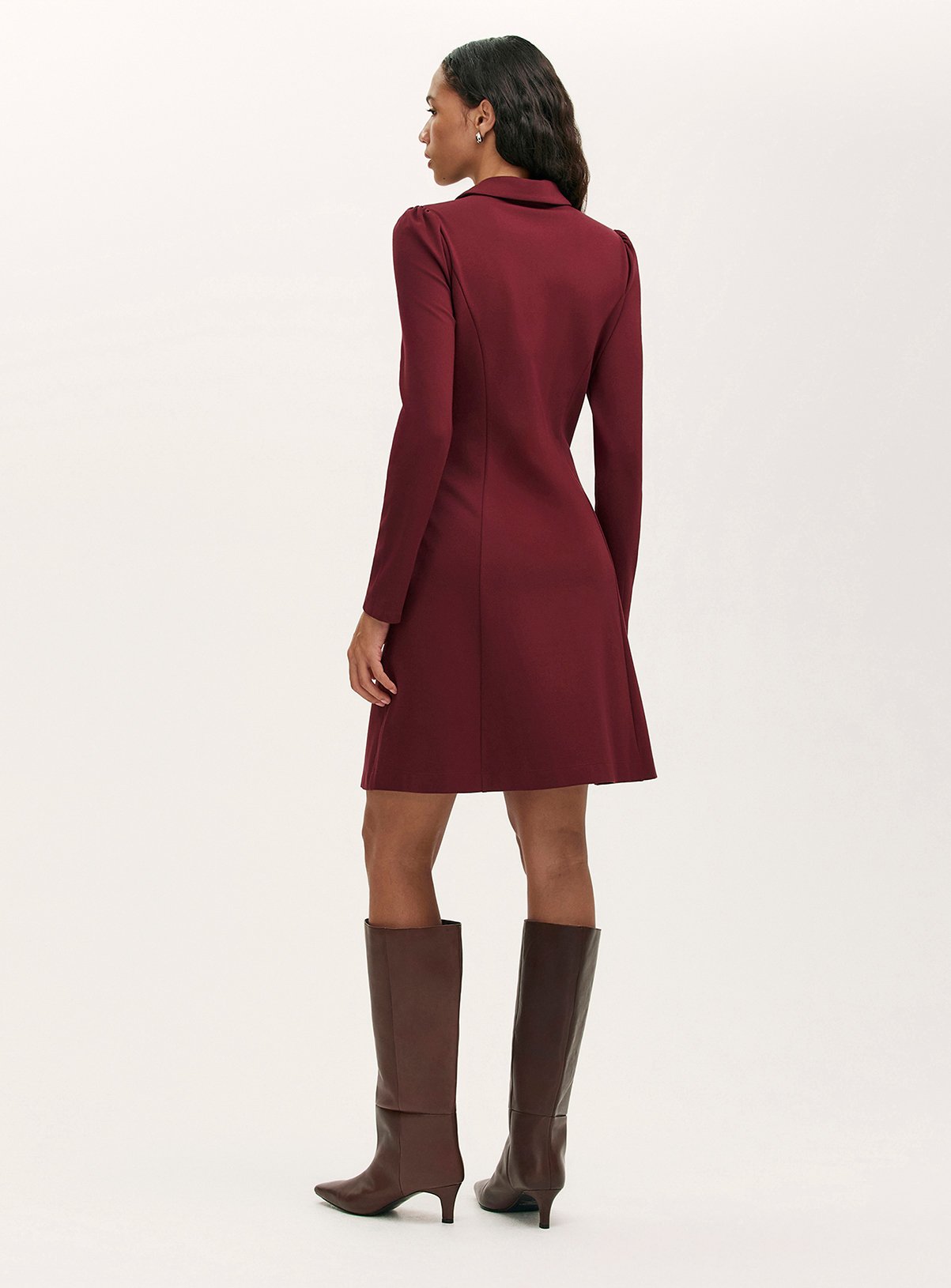 FINERY Lea Ponte Jersey Zip Front Short Dress 22 - Image 4 thumbnail