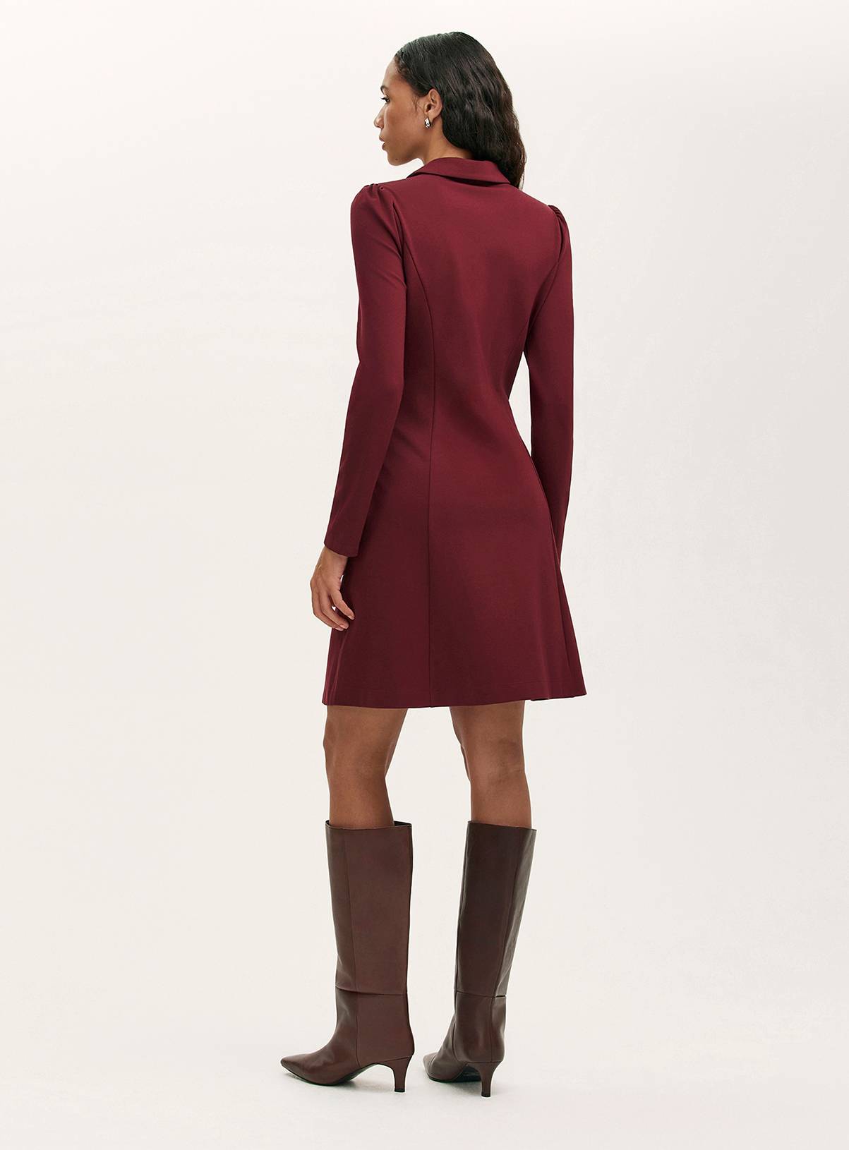 FINERY Lea Ponte Jersey Zip Front Short Dress 22 - Image 4