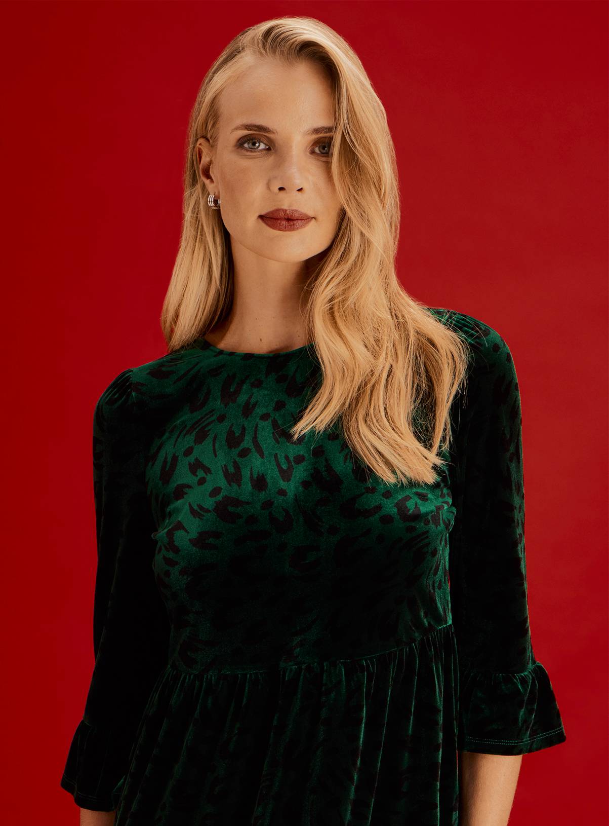 FINERY Camie Animal Print Velvet Short Dress 14 - Image 5