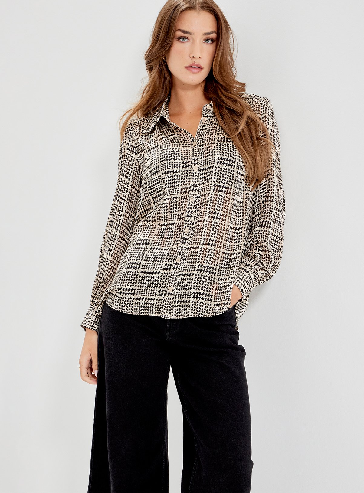 FINERY Melina Satin Chiffon Button Through Blouse 20 - Image 3 thumbnail