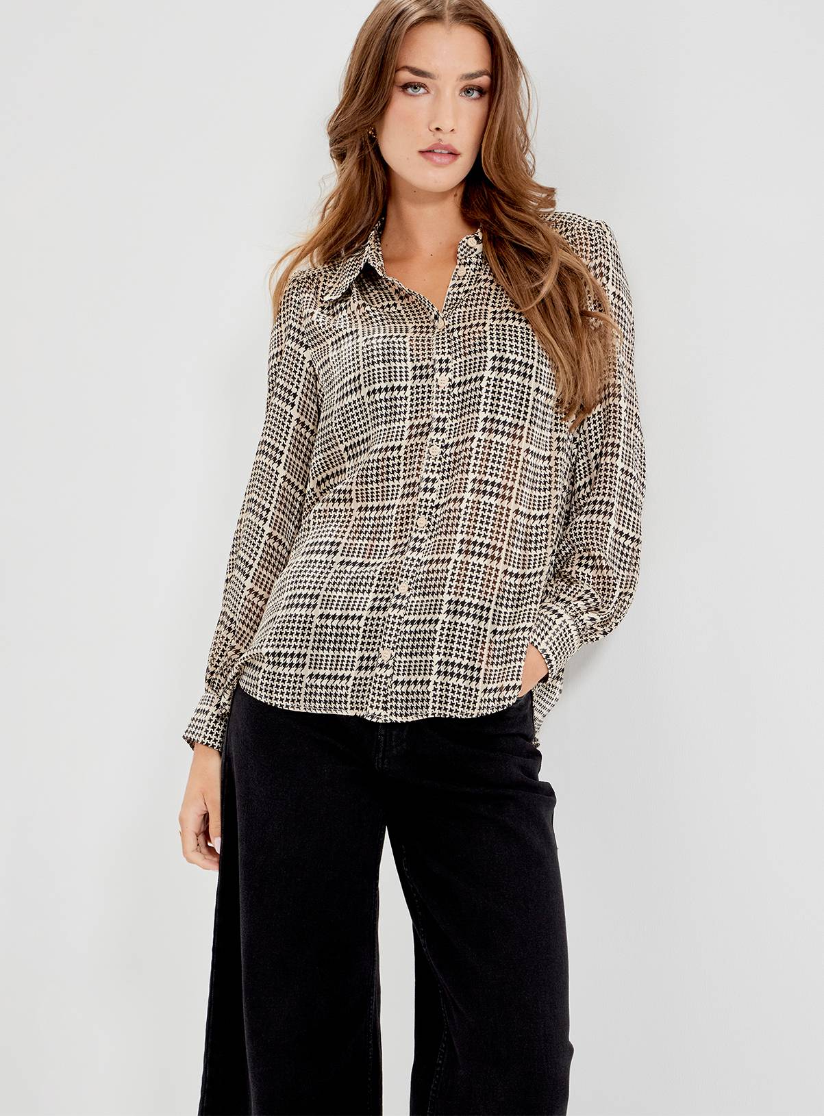 FINERY Melina Satin Chiffon Button Through Blouse 20 - Image 3