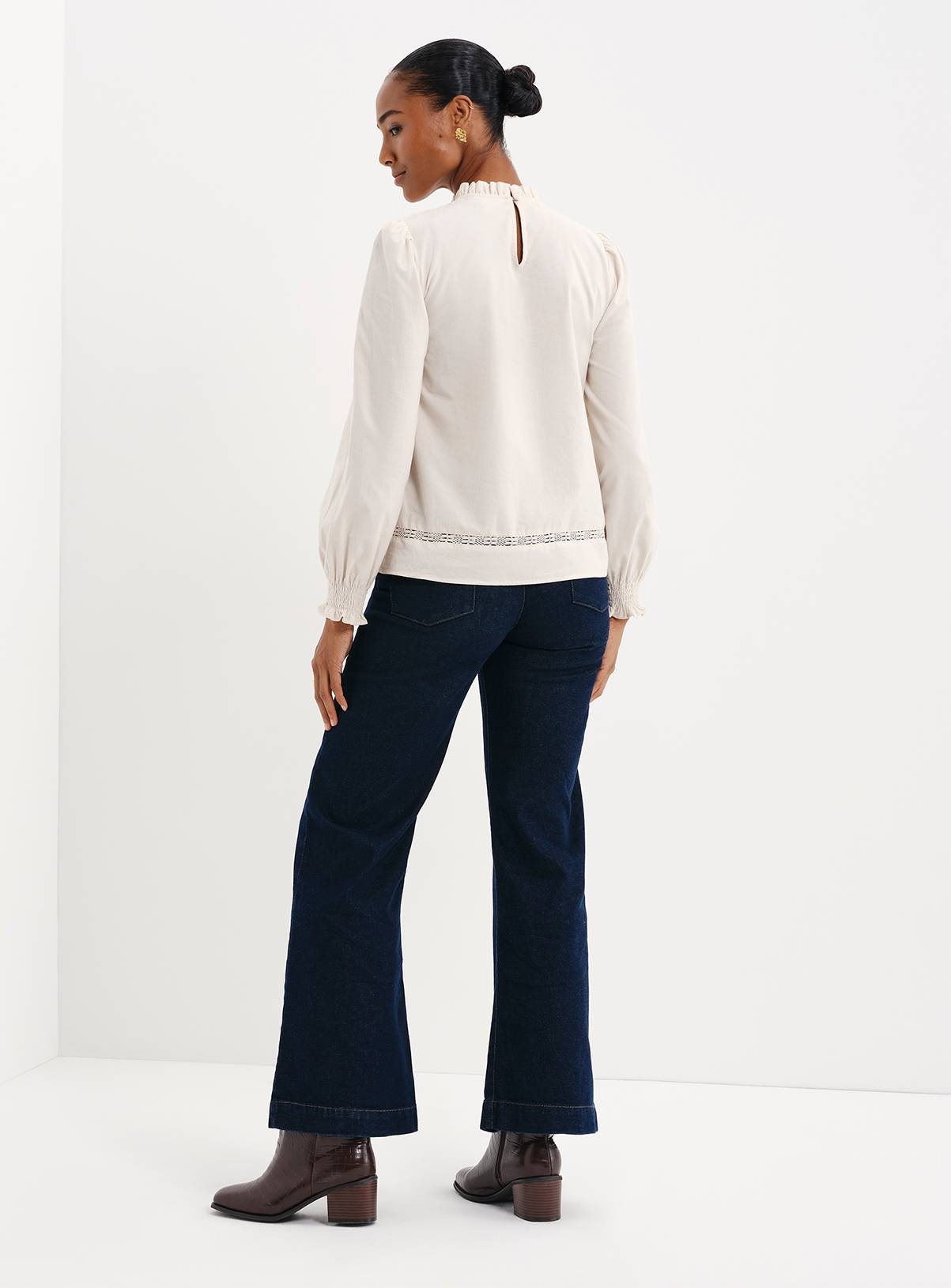 FINERY Alicia Corduroy Lace Detail Long Sleeve Top 18 - Image 6