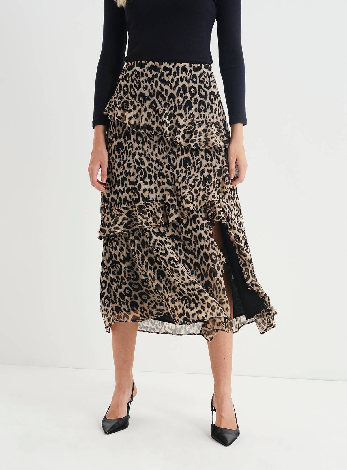 FINERY Kat Asymmetric Ruffle Midi Skirt 12 - Image 1