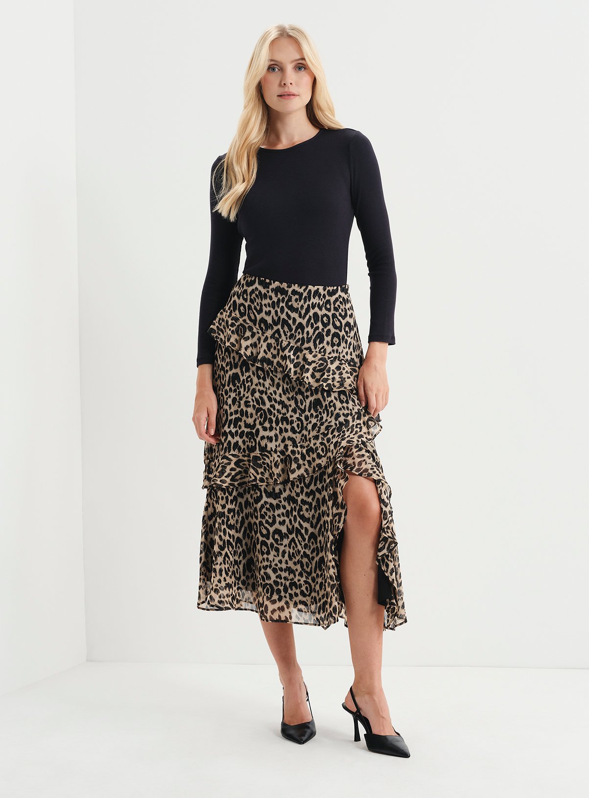 FINERY Kat Asymmetric Ruffle Midi Skirt 12 - Image 3 thumbnail