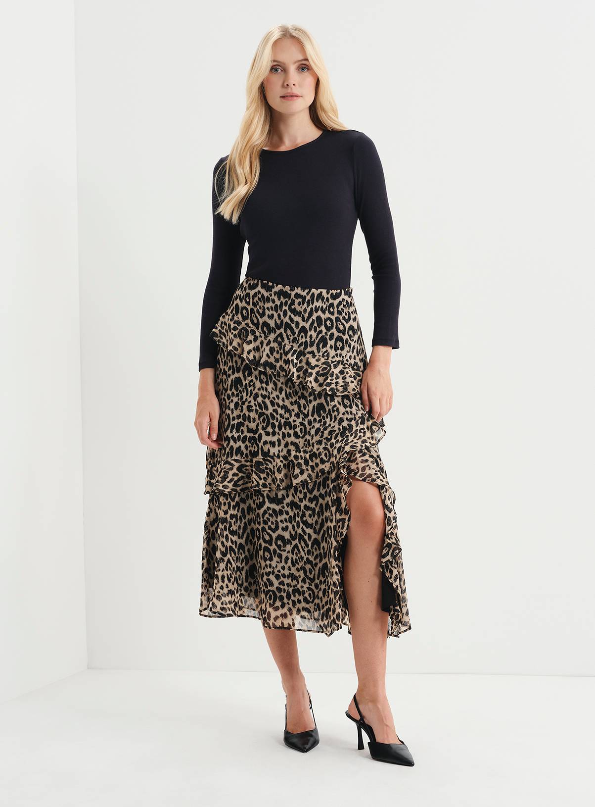 FINERY Kat Asymmetric Ruffle Midi Skirt 12 - Image 3