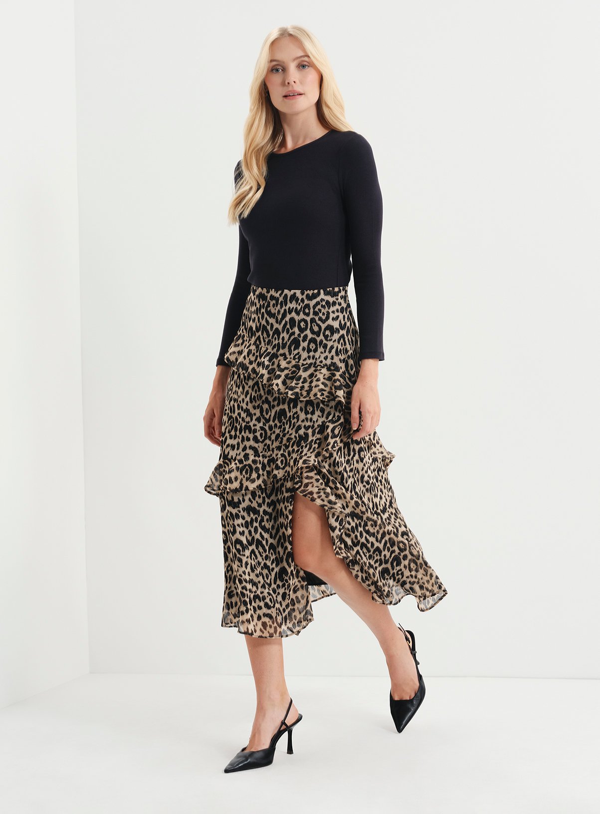 FINERY Kat Asymmetric Ruffle Midi Skirt 12 - Image 4 thumbnail
