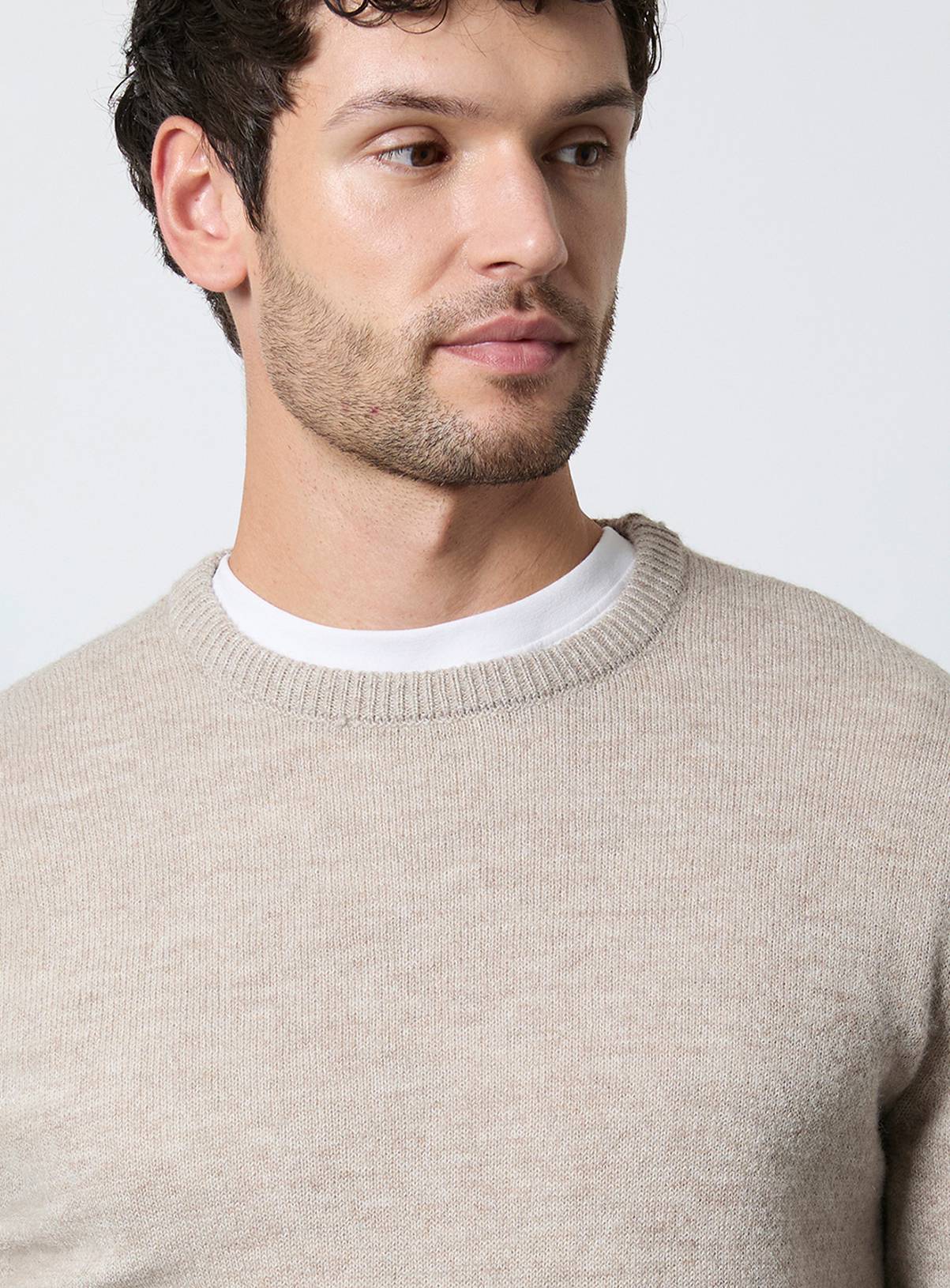 BURTON Oatmeal Soft Crew Neck Jumper L - Image 4