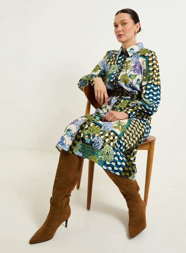 WALLIS Mixed Floral Relaxed Shirt Dress 20