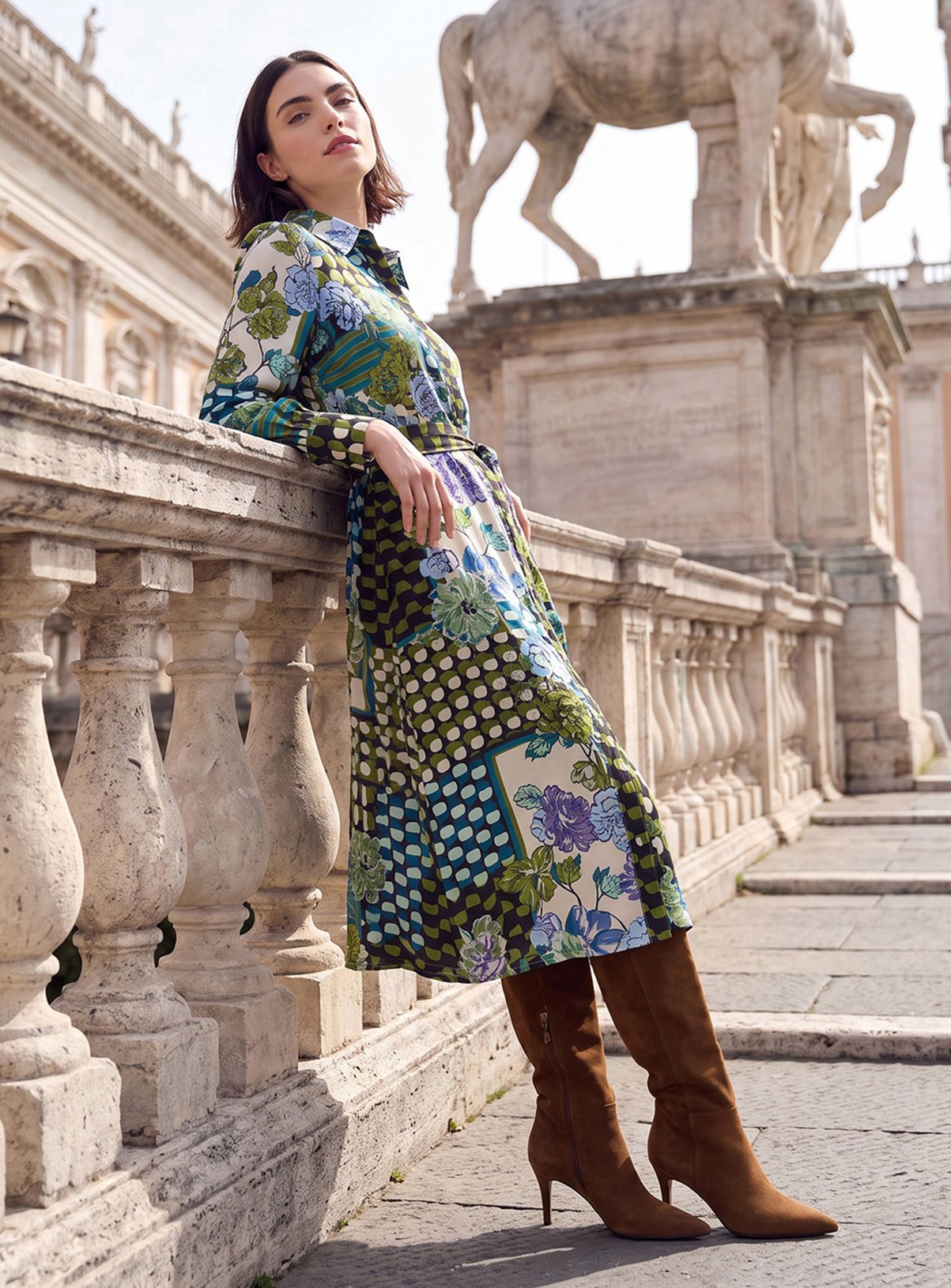 WALLIS Mixed Floral Relaxed Shirt Dress 20 - Image 2 thumbnail