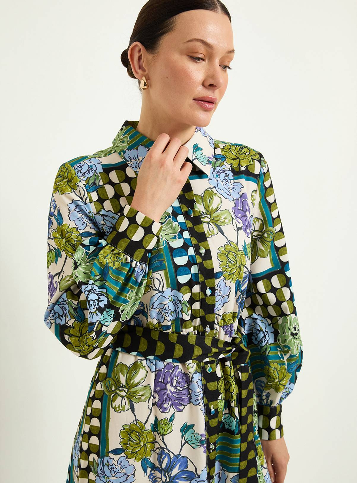 WALLIS Mixed Floral Relaxed Shirt Dress 20 - Image 3
