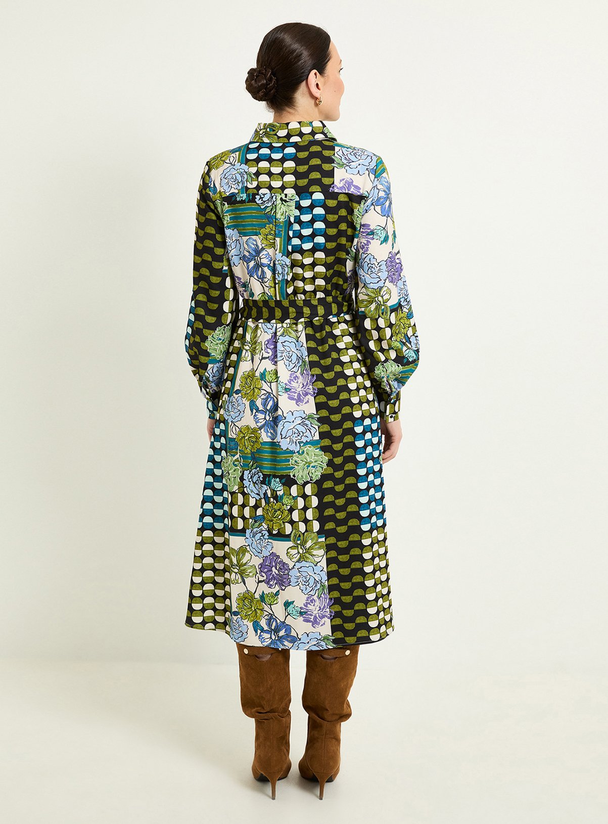 WALLIS Mixed Floral Relaxed Shirt Dress 20 - Image 4 thumbnail