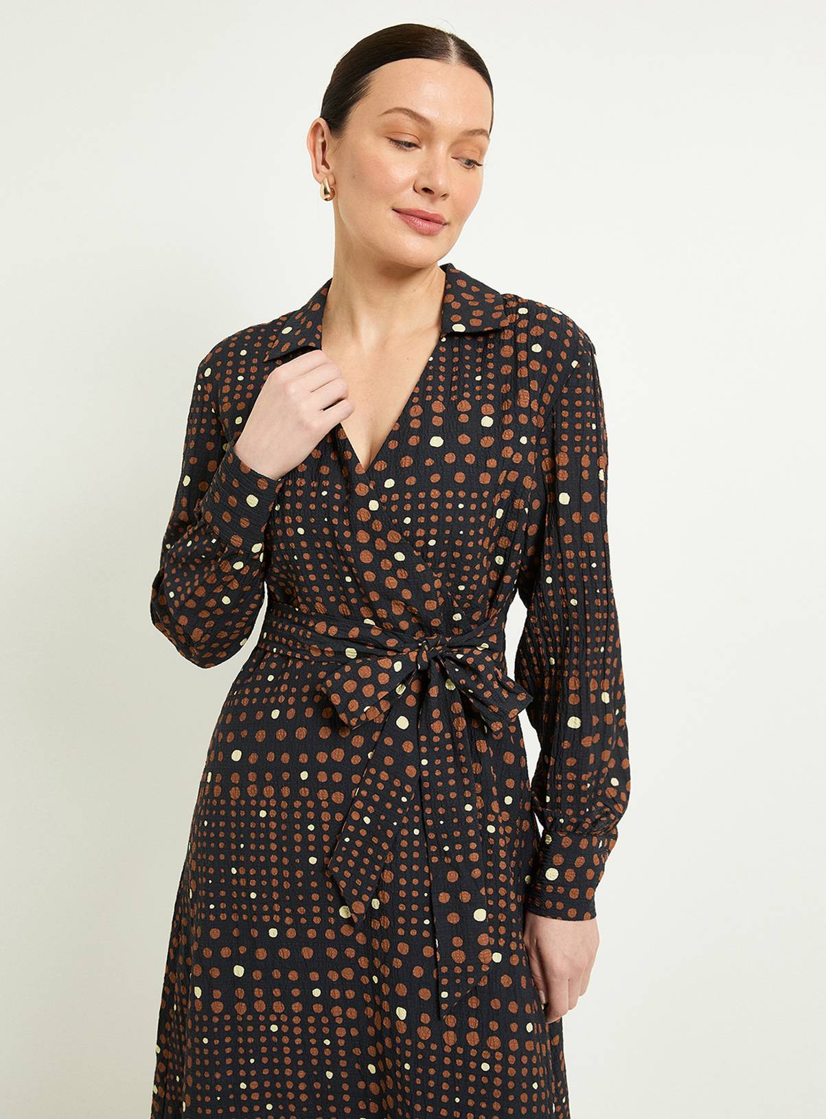 WALLIS Spot Wrap Midi Dress 10 - Image 2